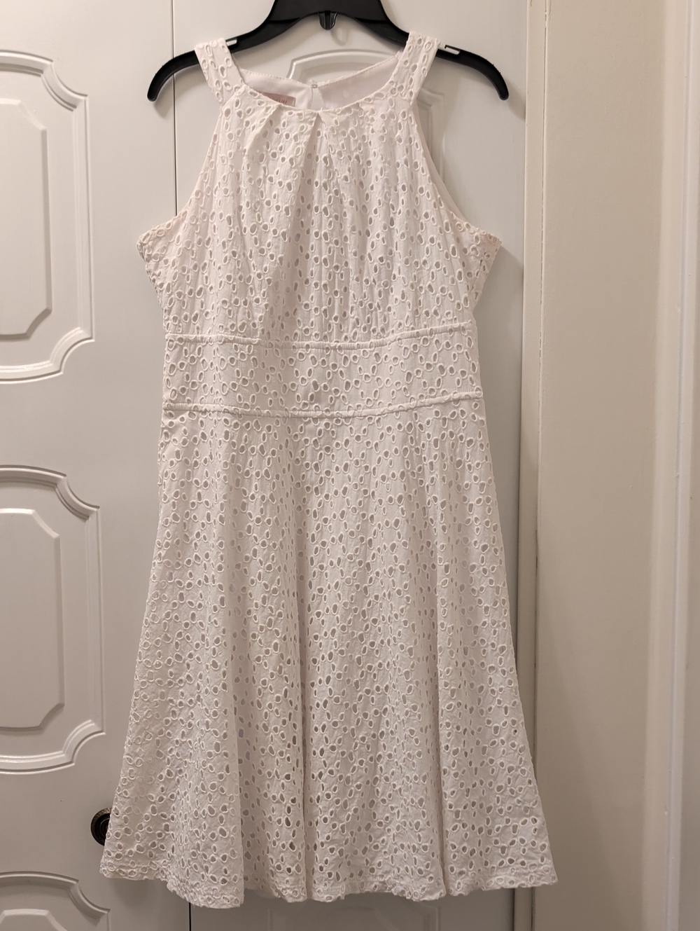db White Eyelet Halter Midi Dress Size 6P